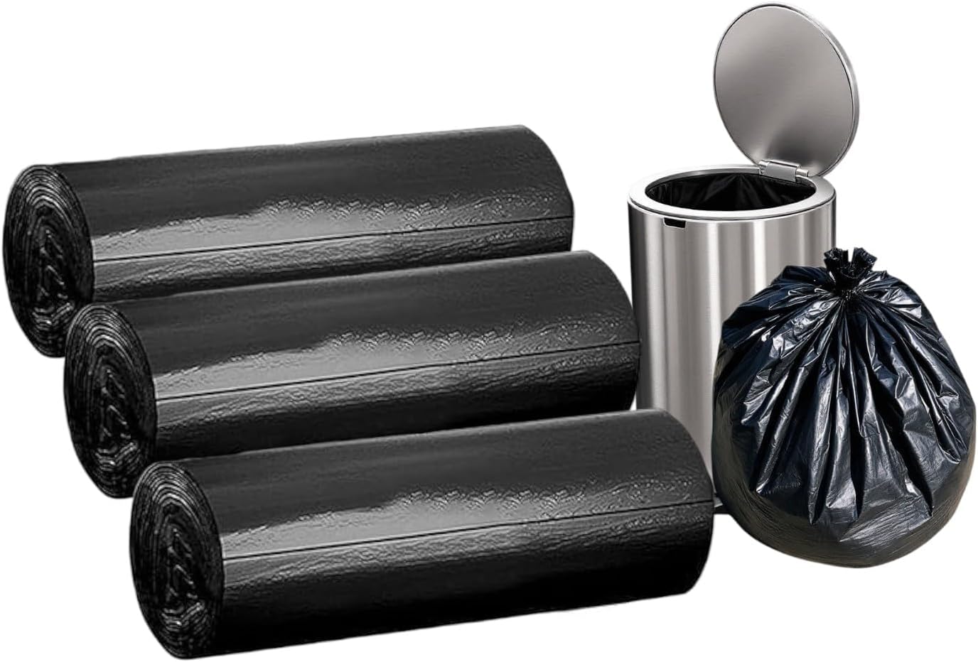 Black Garbage Bags for Dustbin | 90 Pcs | Medium 19 X 21 Inches | 30 Pcs x Pack of 3